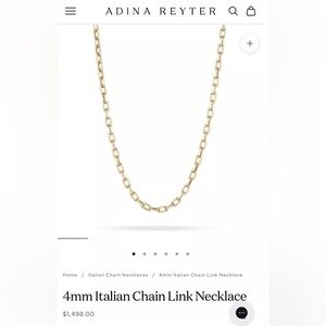 Adina Reyter 4mm Italian Chain Link Necklace, 14K Gold